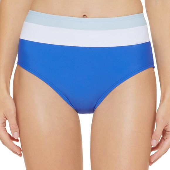 DKNY Colorblocked High-Waist Bikini Bottoms - Picture 1 of 7